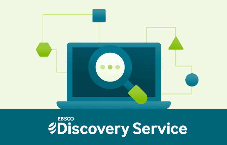 EBSCO Discovery Service logo and a laptop with magnifying glass