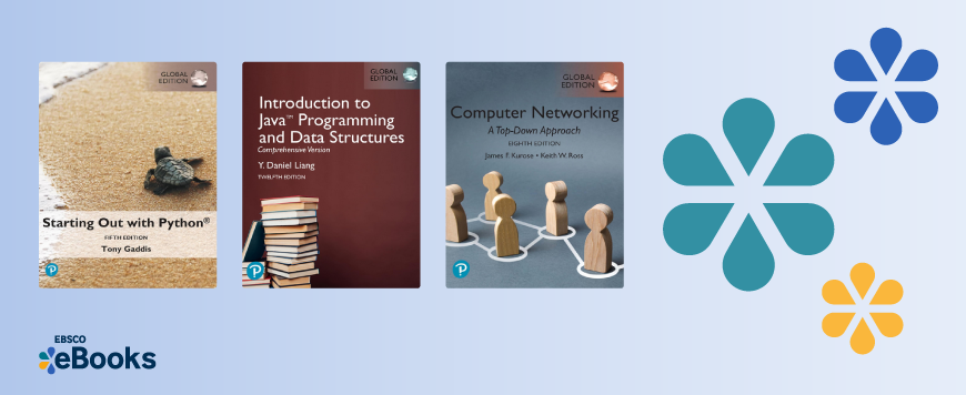 Covers of three e-books featured in this Pearson collection