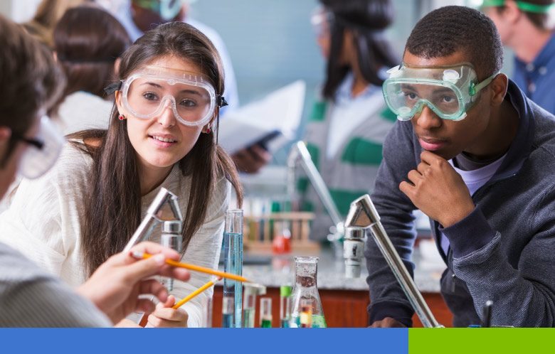 Students conducting science experiments