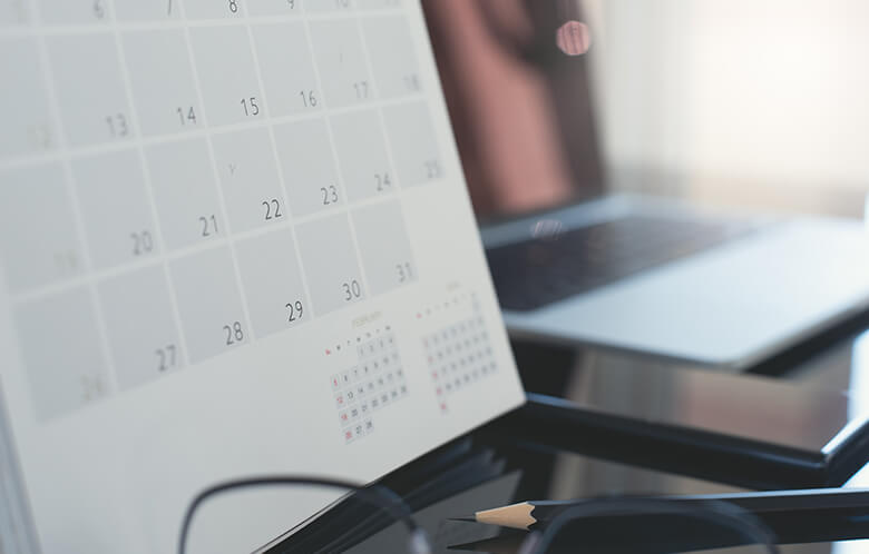 Laptop showing calendar