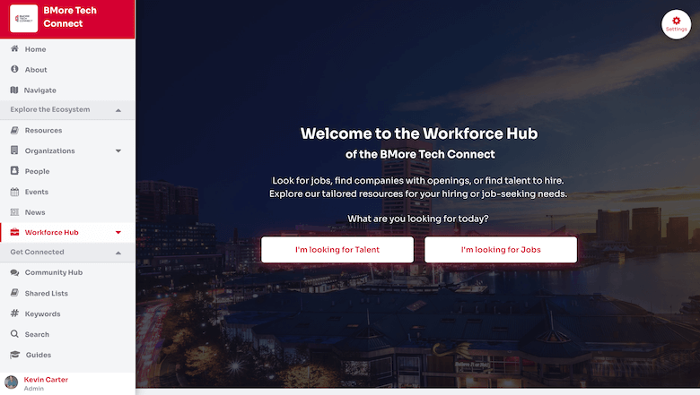 A screenshot of the EcoMap Workforce Hub