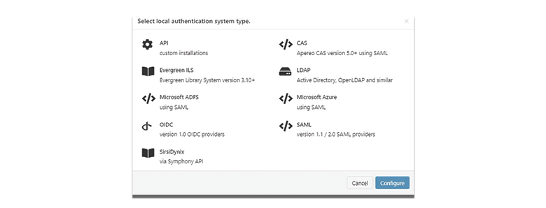 Screenshot of OpenAthens UI