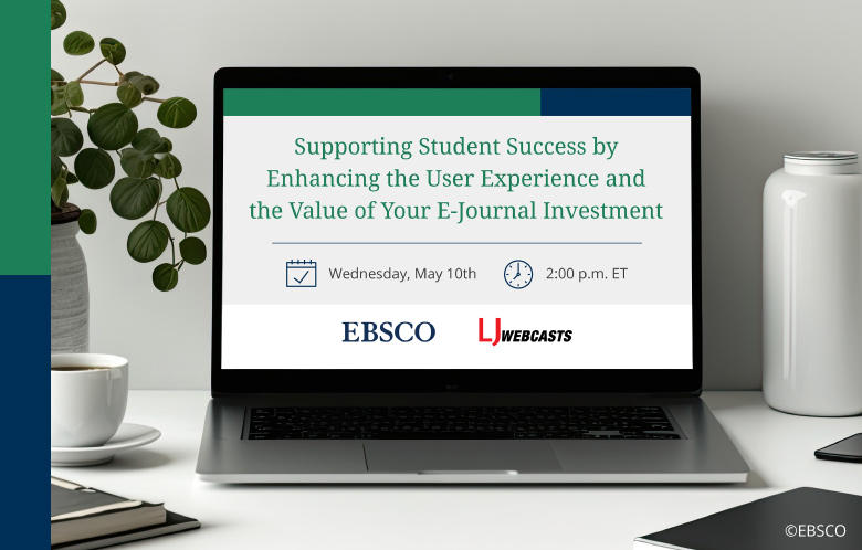 Supporting Student Success by Enhancing the User Experience and the Value of Your E-Journal Investment screenshot in laptop on desk