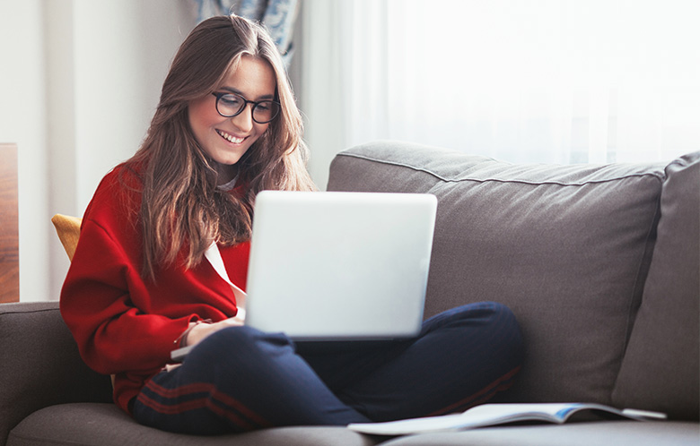 Student on laptop